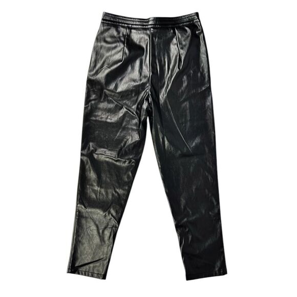 Princess Polly Love Club Black Pleated Faux Leather Pants High Rise Size 6 - Picture 5 of 11
